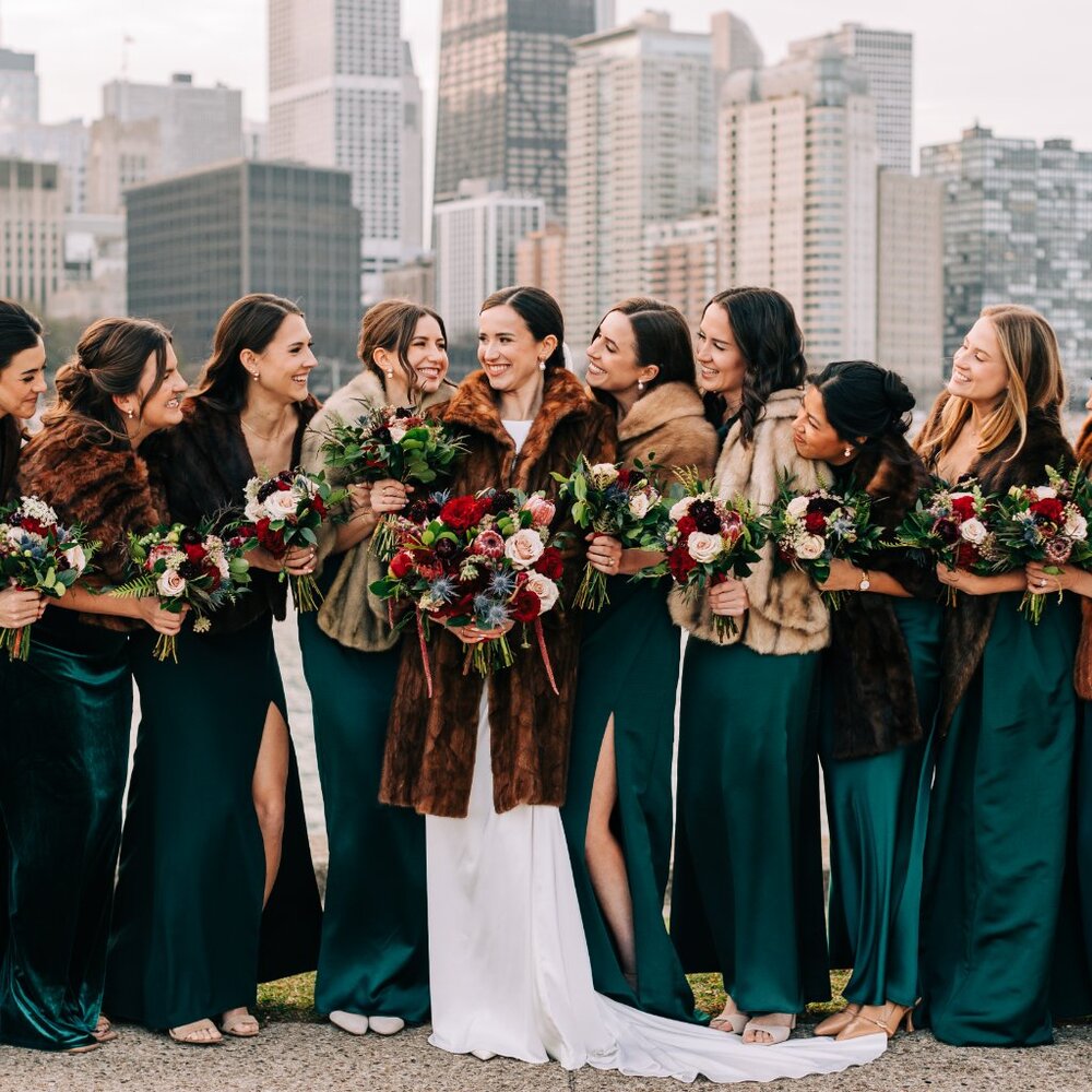 Bridesmaids Fur Shawls (Mix-Matched)